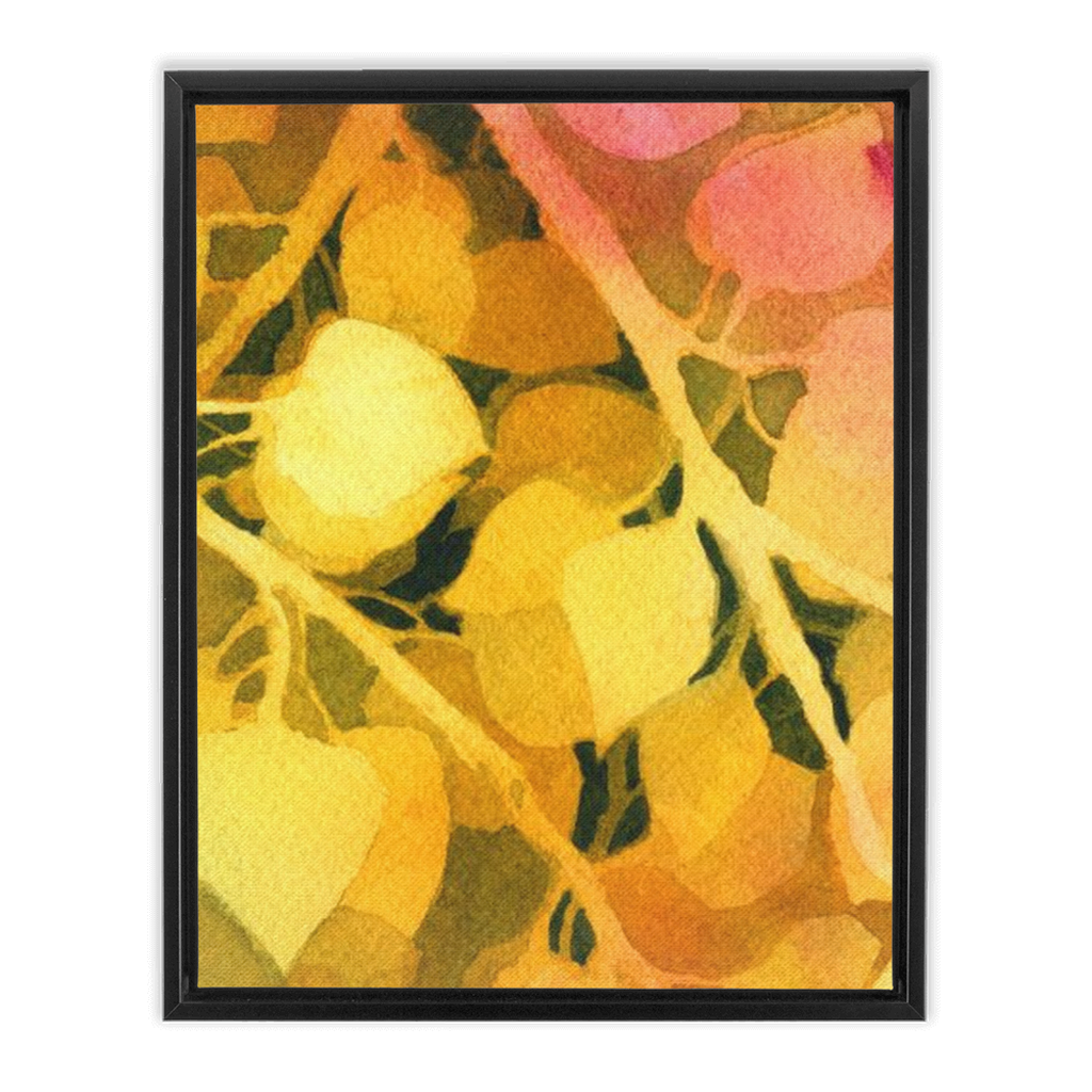 Golden Aspen Framed Traditional Stretched Canvas