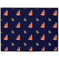 Fox and Trees Pattern Floor Mat (Dark Blue)