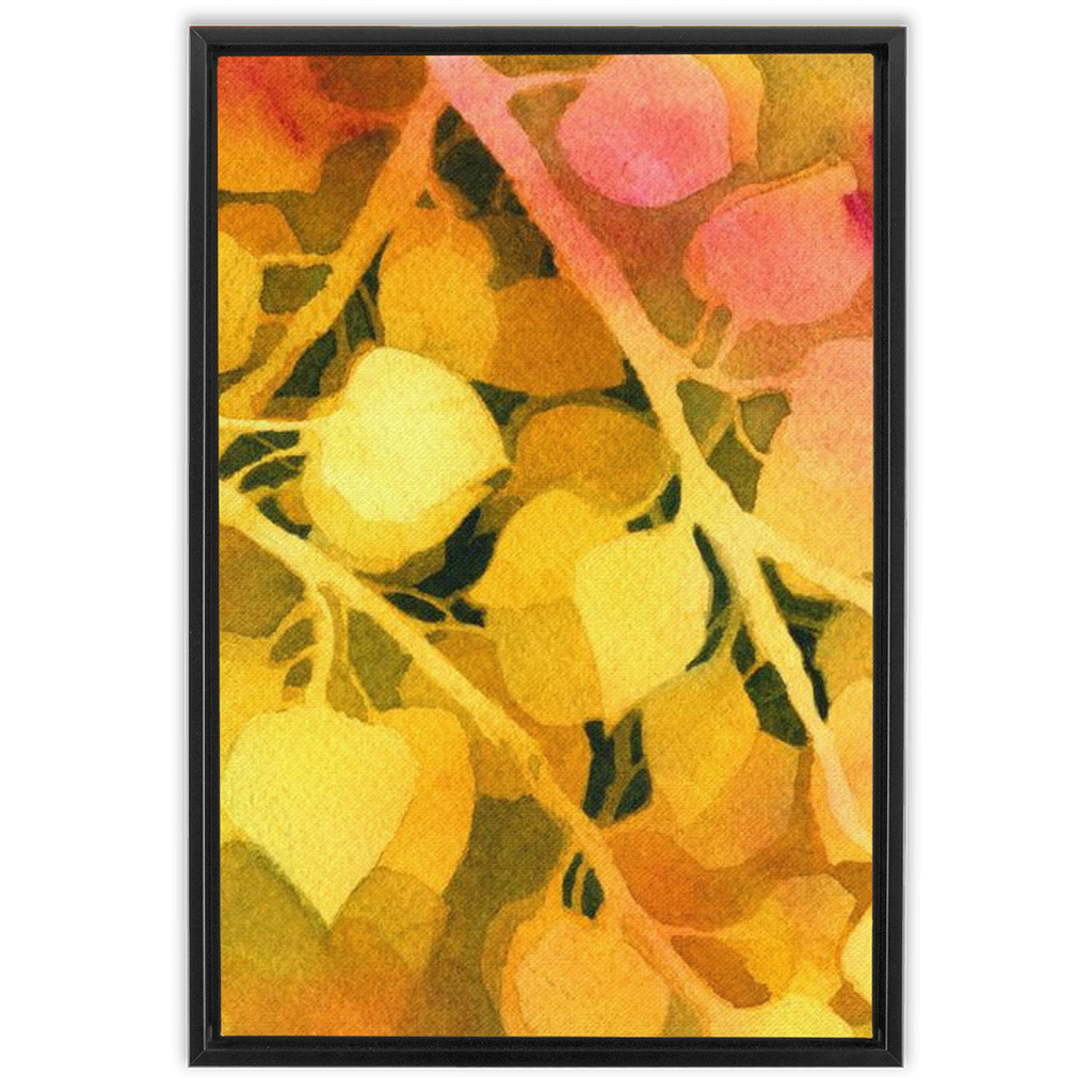 Golden Aspen Framed Traditional Stretched Canvas