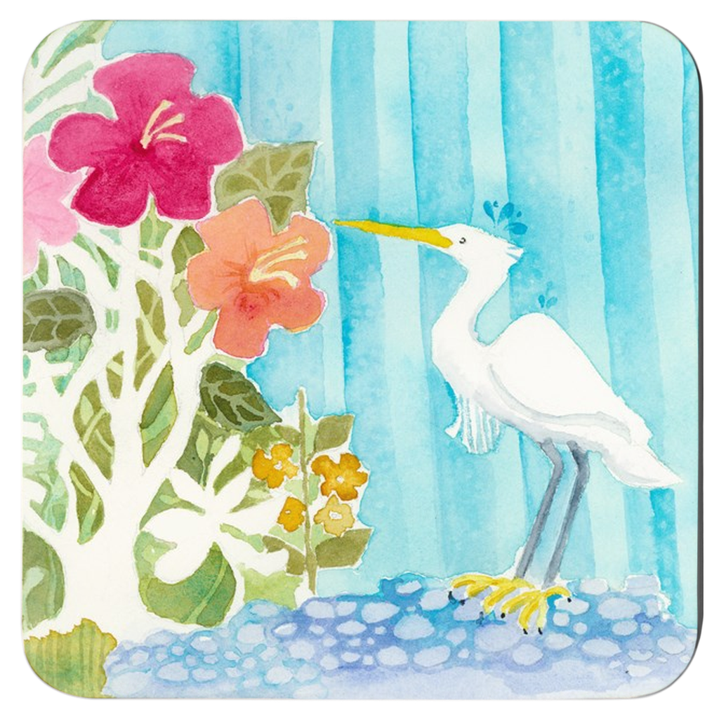 Snowy Egret Coasters