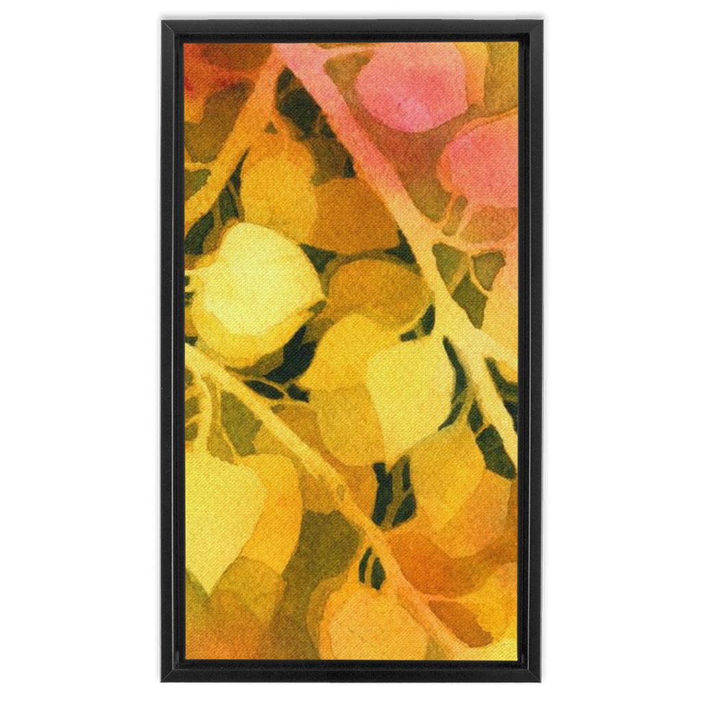Golden Aspen Framed Traditional Stretched Canvas
