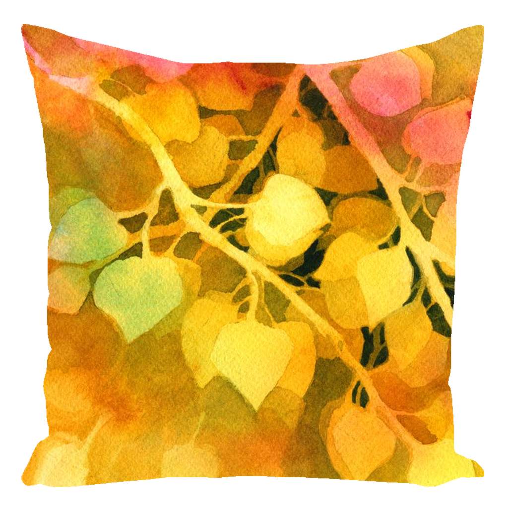 Golden Aspen Throw Pillow