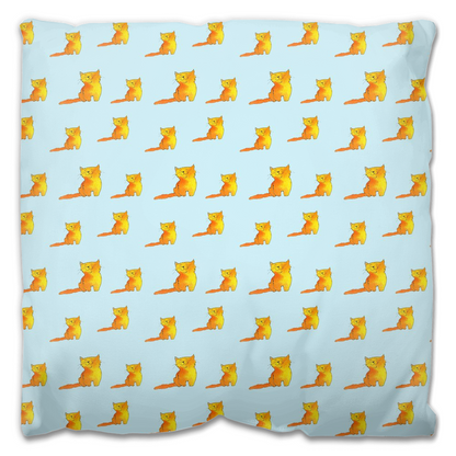 Happy Cat Pattern Outdoor Pillow (Blue)