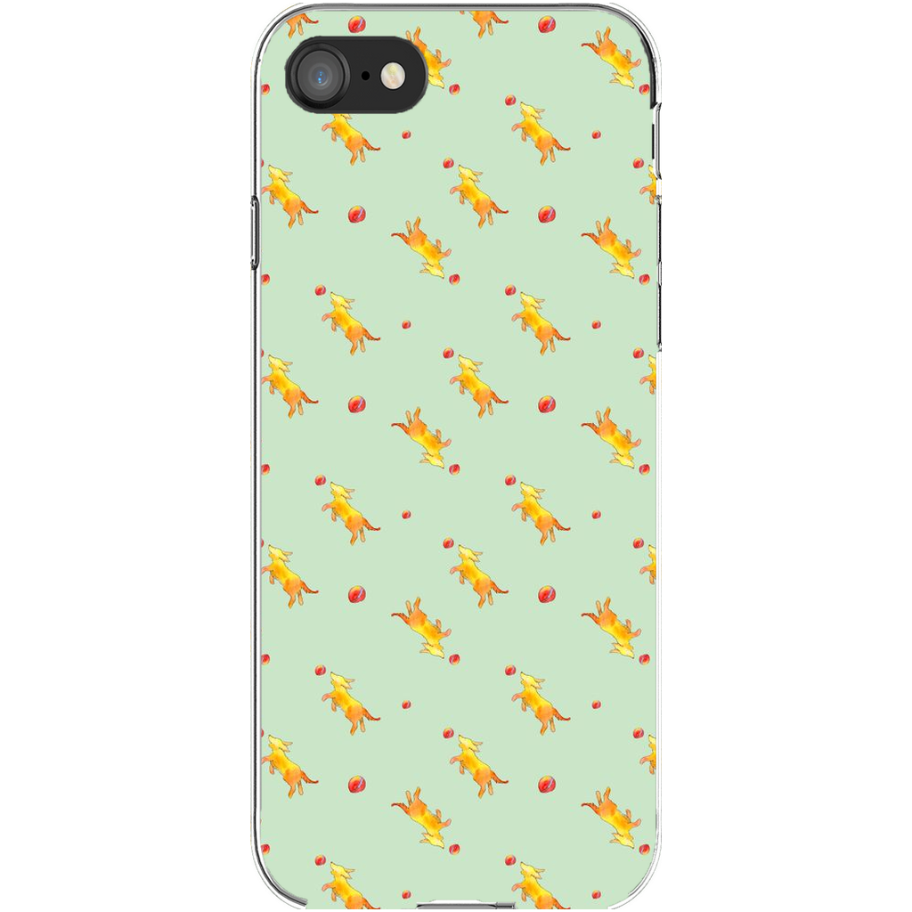 Playful Puppy  Pattern  iPhone Case (Green)
