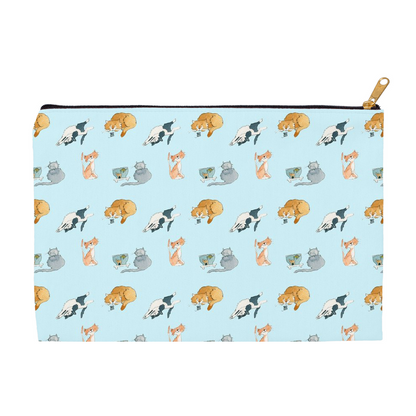Cats Pattern Accessory Pouch (Blue)
