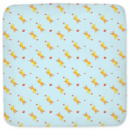 Playful Puppy Pattern Hooded Baby Towel (Blue)
