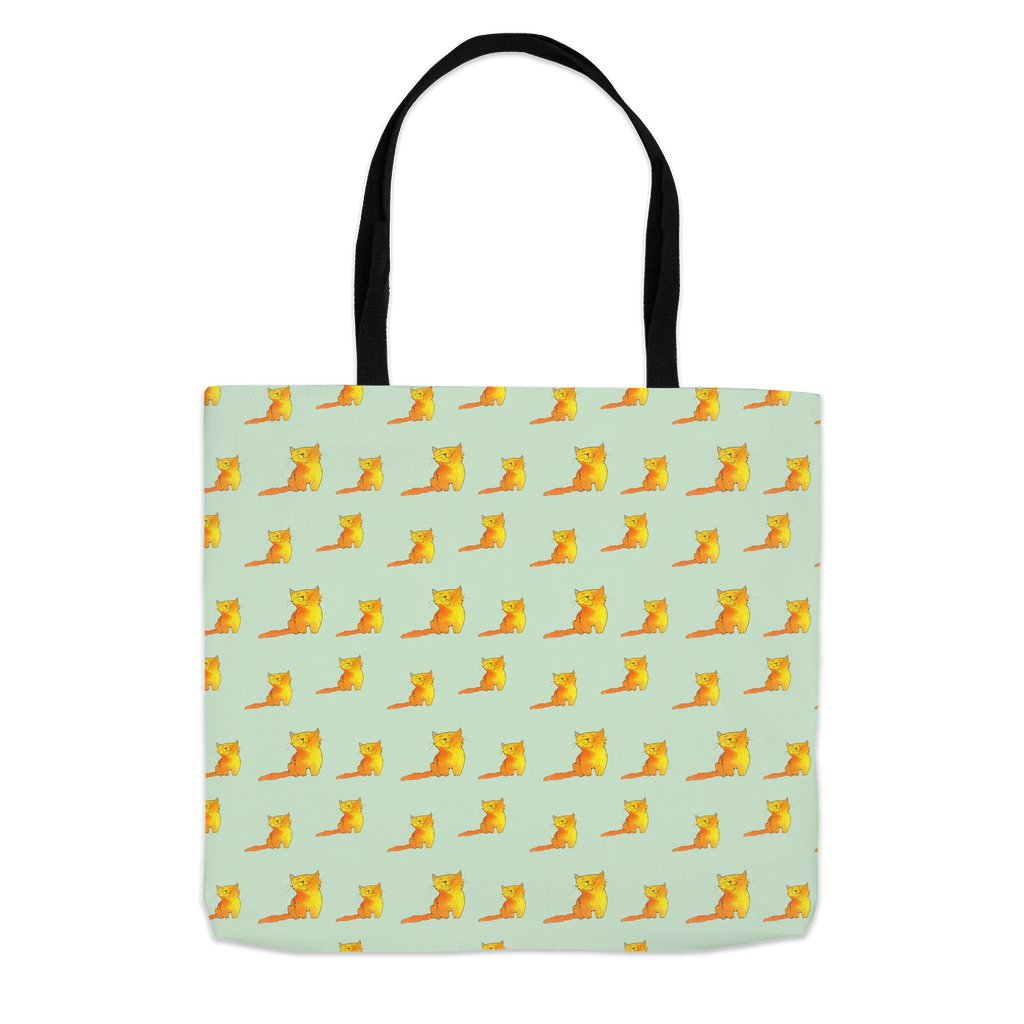 Happy Cat Pattern Tote Bag (Green)