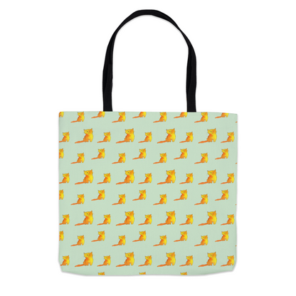 Happy Cat Pattern Tote Bag (Green)