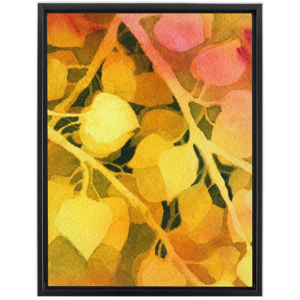 Golden Aspen Framed Traditional Stretched Canvas