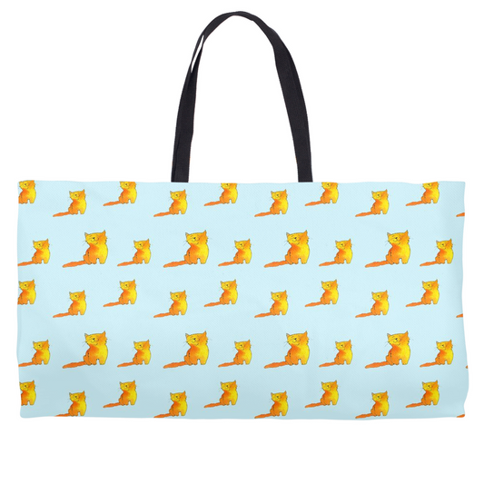 Happy Cat Weekender Tote (Blue)
