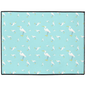 Snowy Egret Pattern Floor Mat ( Blue)