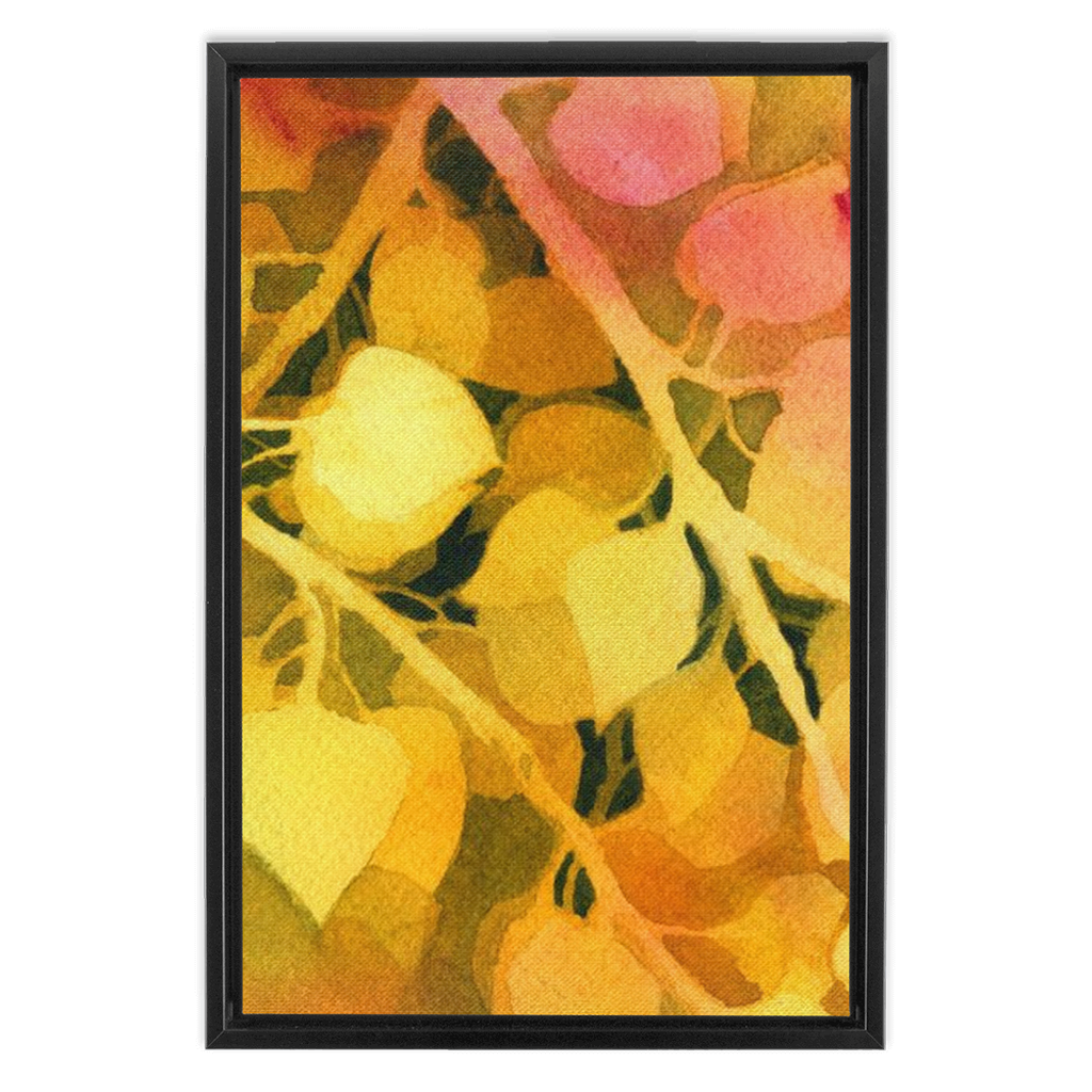 Golden Aspen Framed Traditional Stretched Canvas