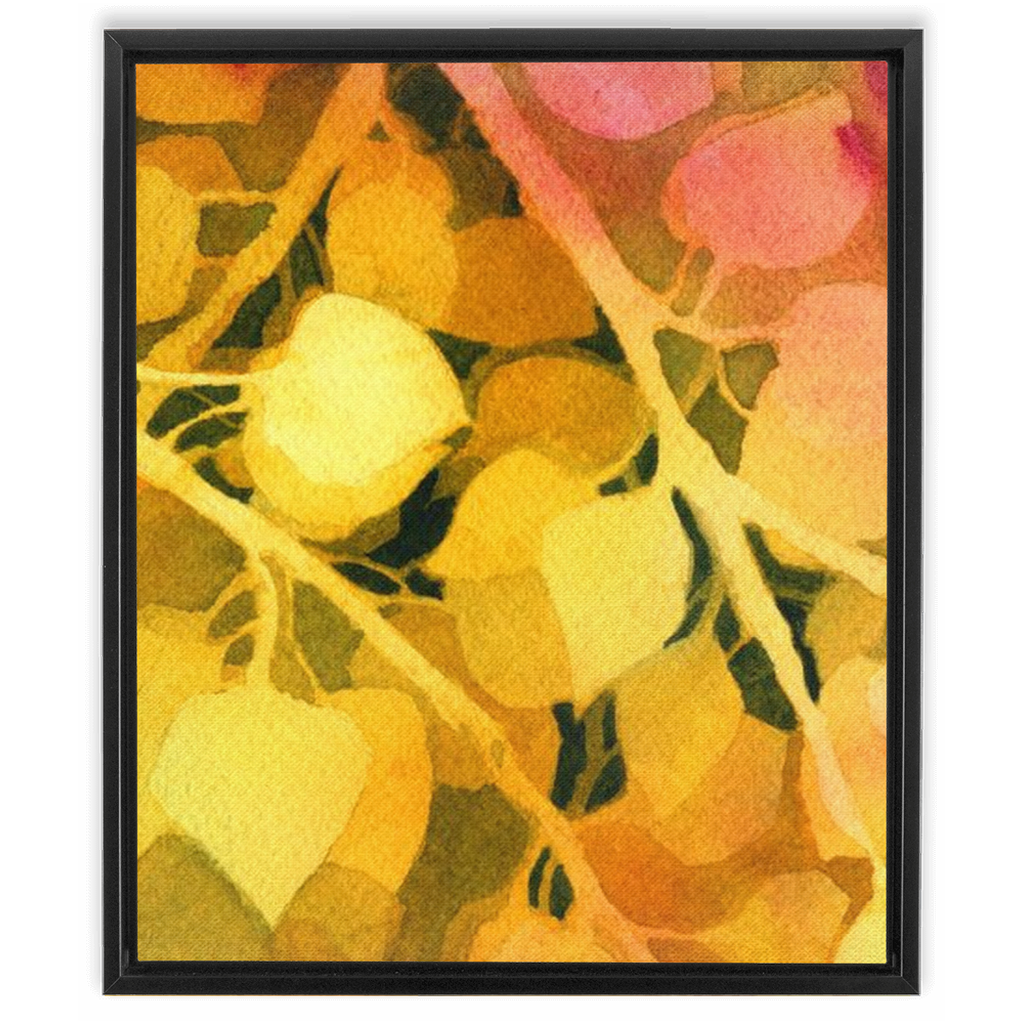 Golden Aspen Framed Traditional Stretched Canvas