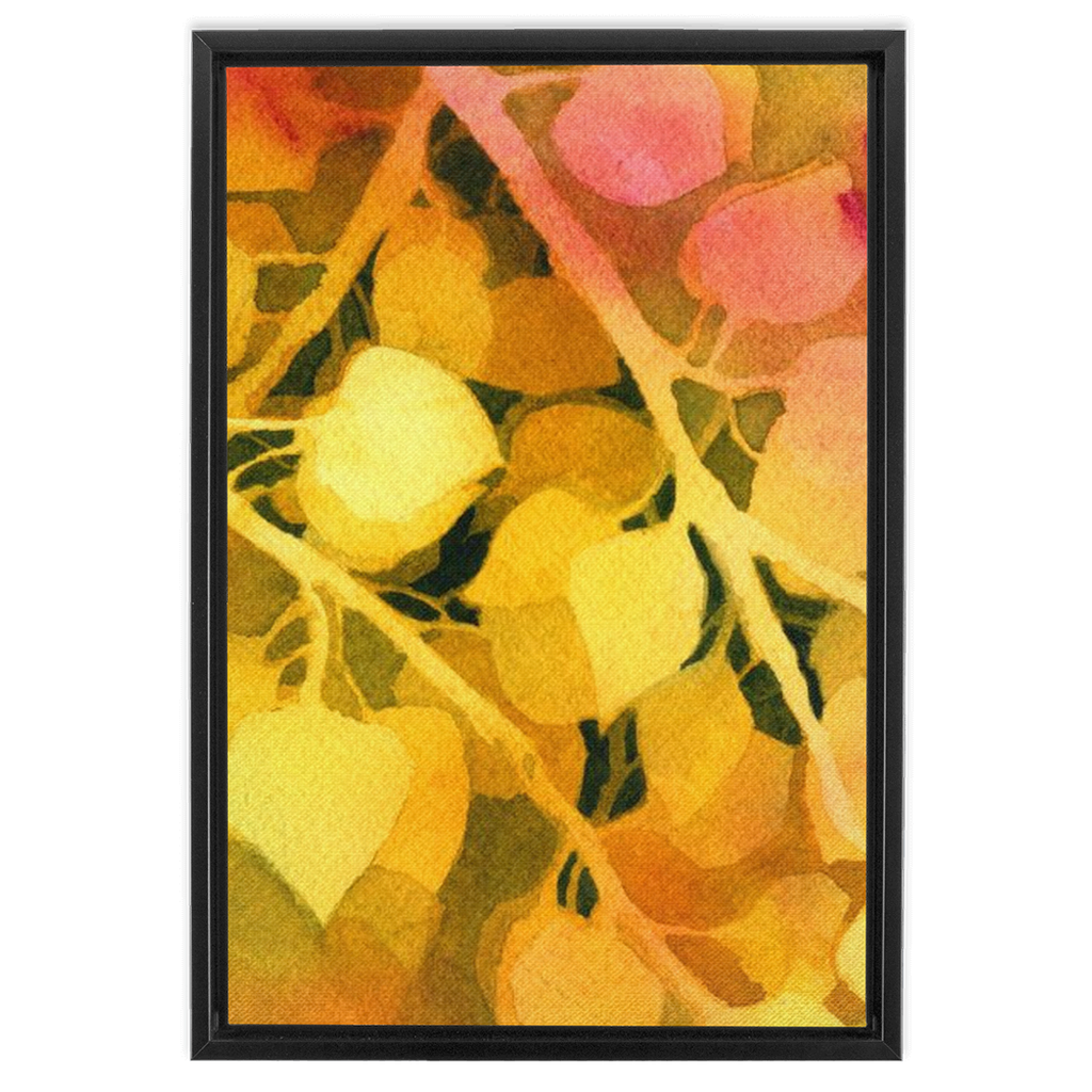 Golden Aspen Framed Traditional Stretched Canvas
