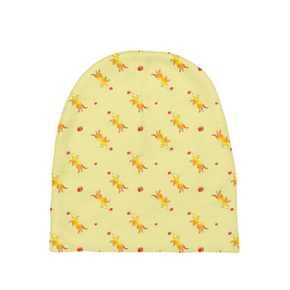 Playful Puppy Pattern Baby Beanie (Yellow)