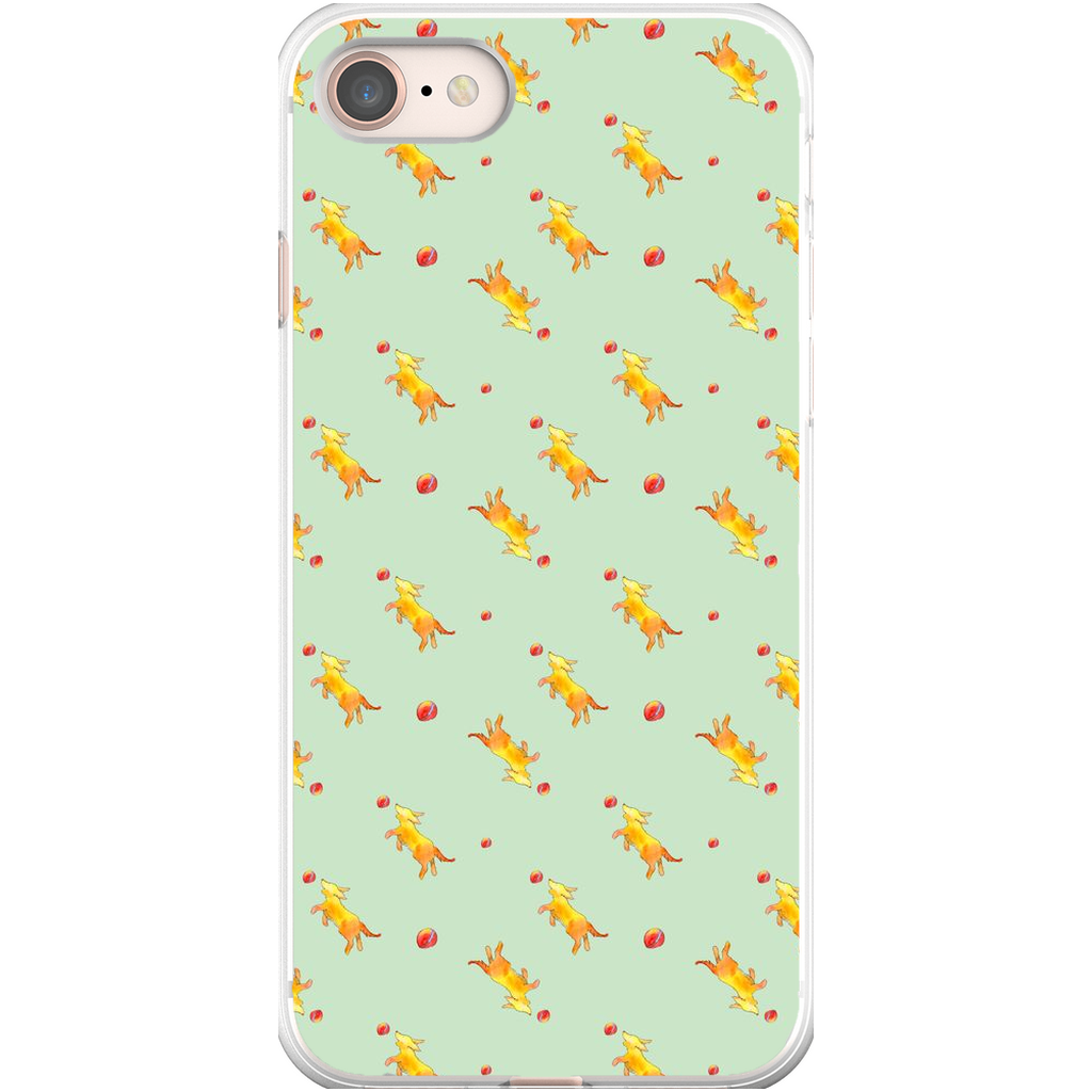 Playful Puppy  Pattern  iPhone Case (Green)