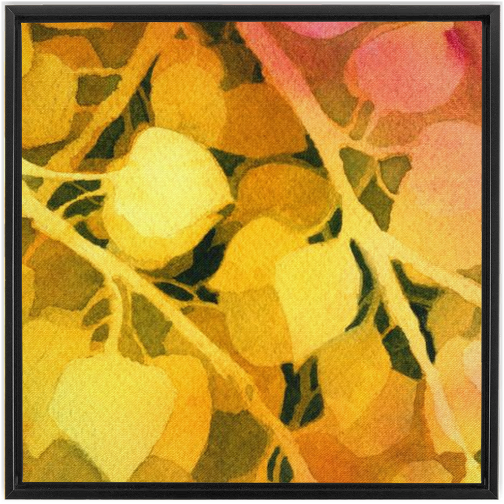 Golden Aspen Framed Traditional Stretched Canvas