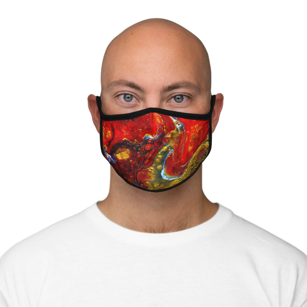 Lava Flow Fitted Polyester Face Mask