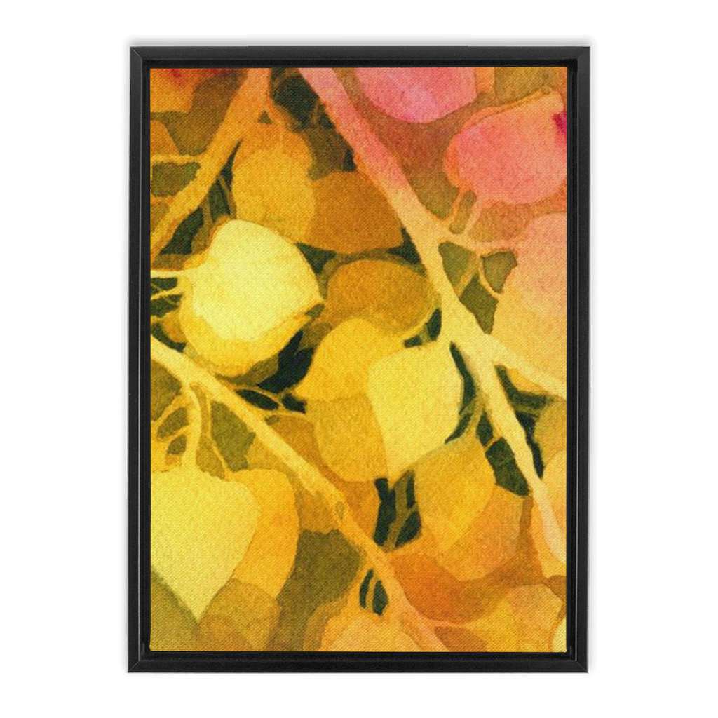 Golden Aspen Framed Traditional Stretched Canvas
