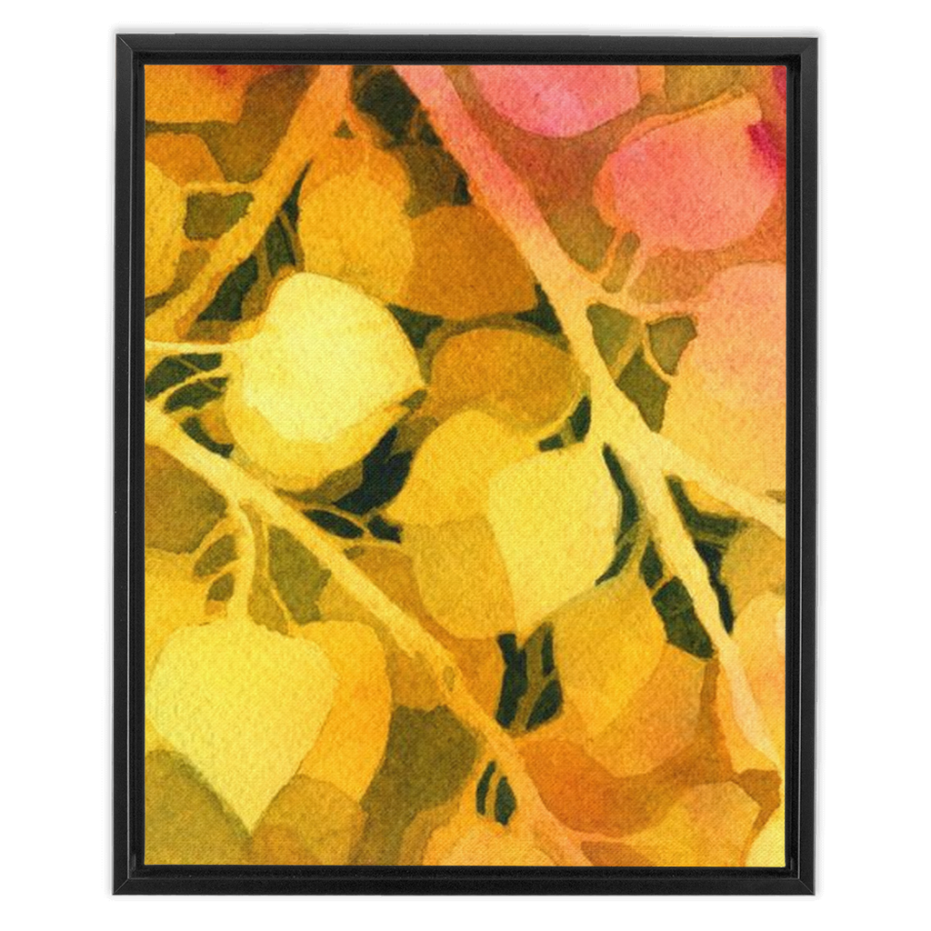 Golden Aspen Framed Traditional Stretched Canvas