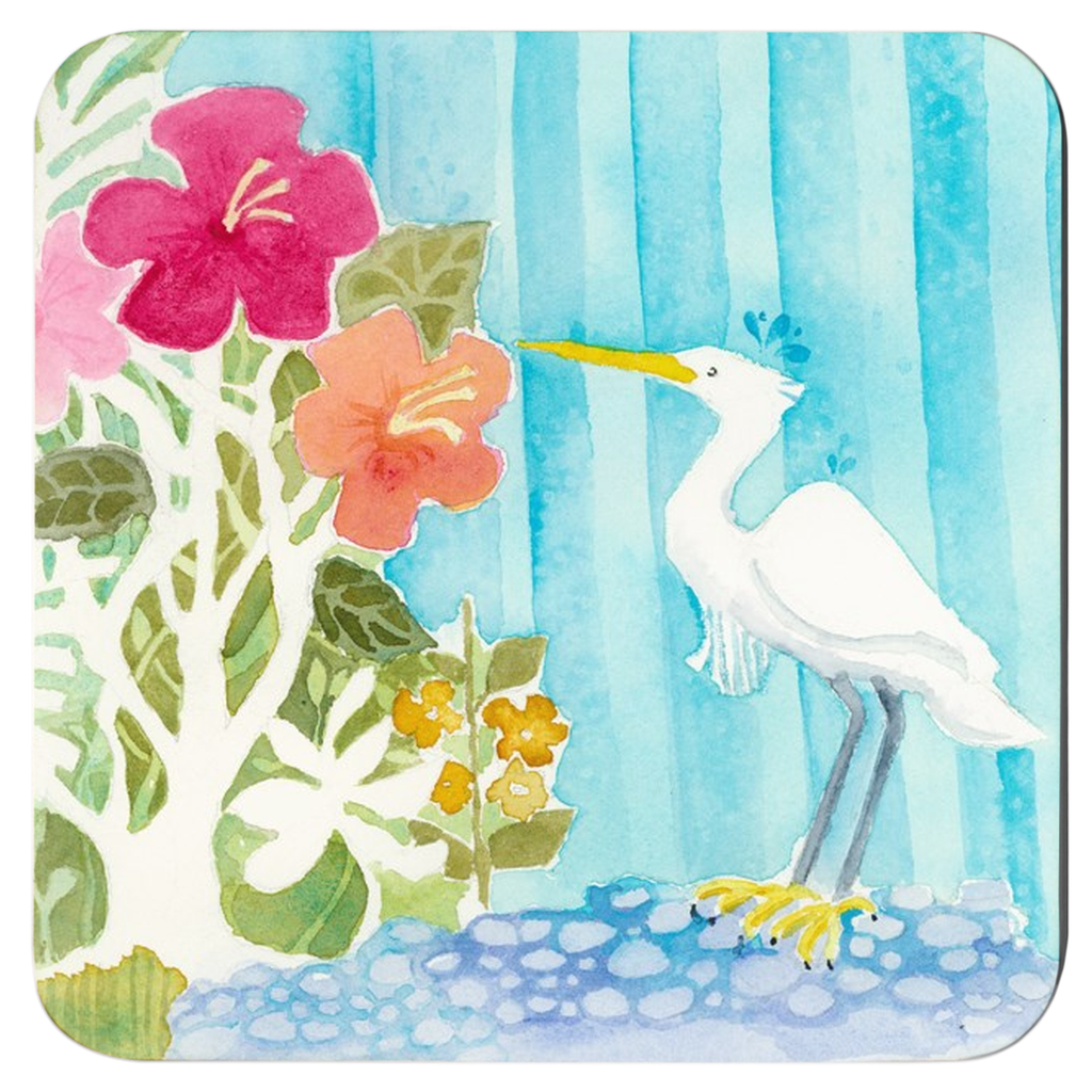 Snowy Egret Coasters