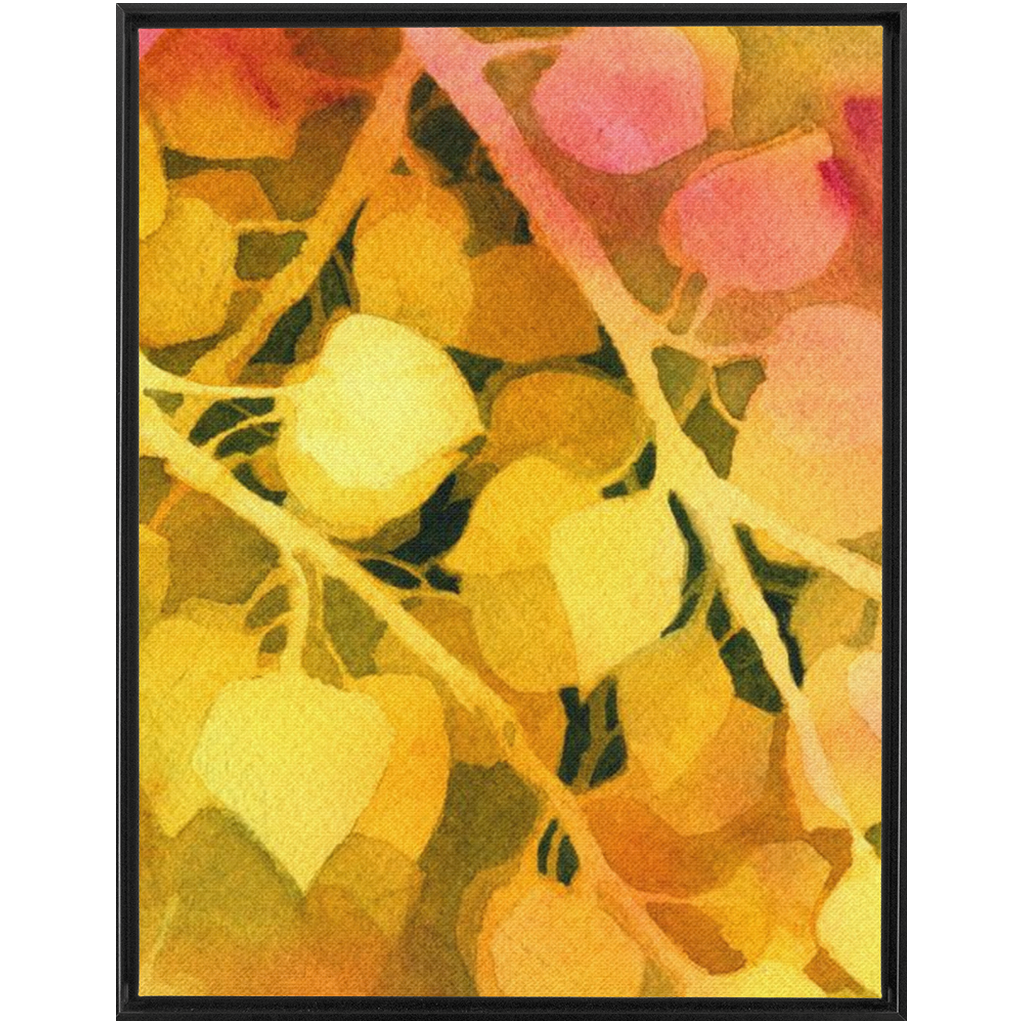 Golden Aspen Framed Traditional Stretched Canvas