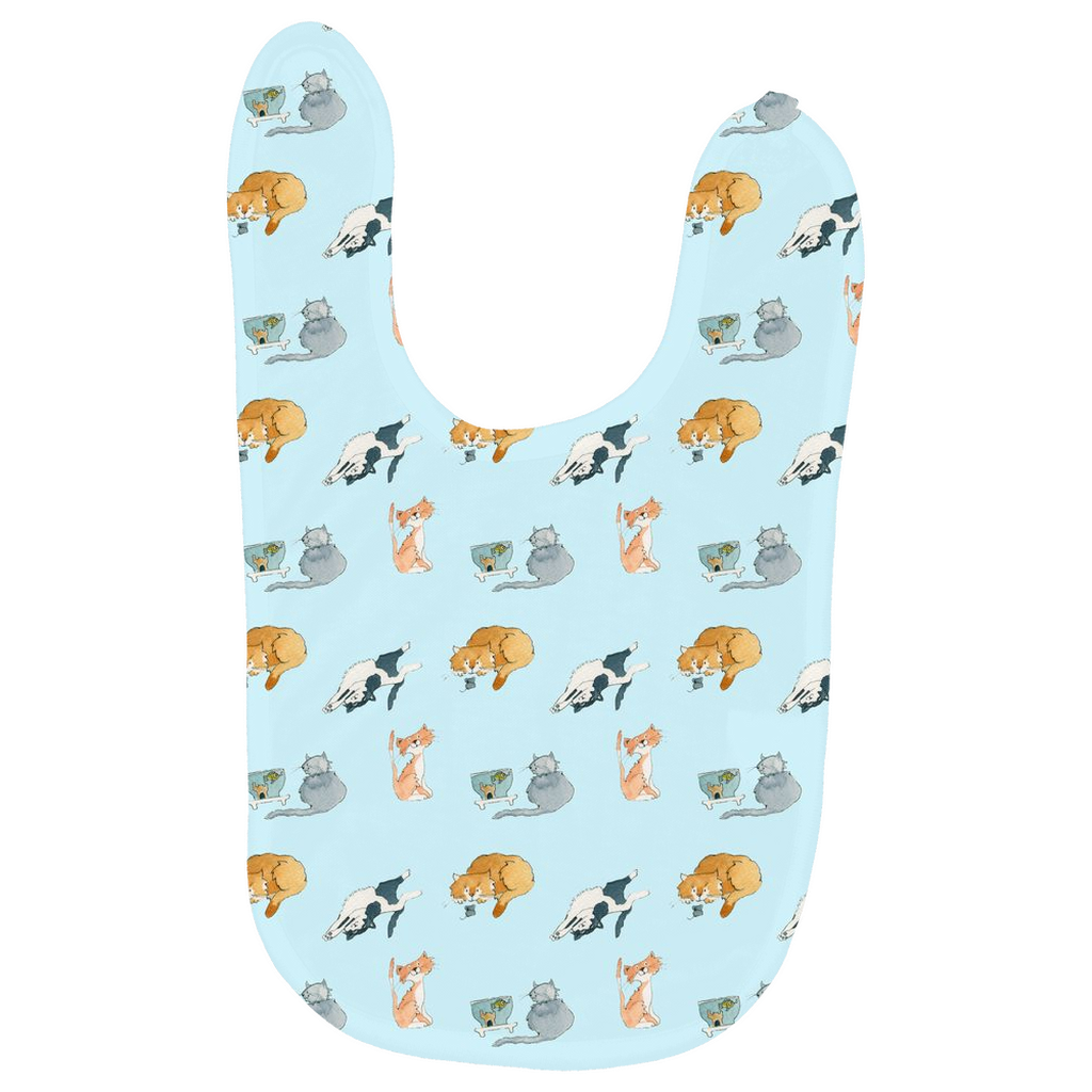 Cats Pattern Baby Bib -(Blue)