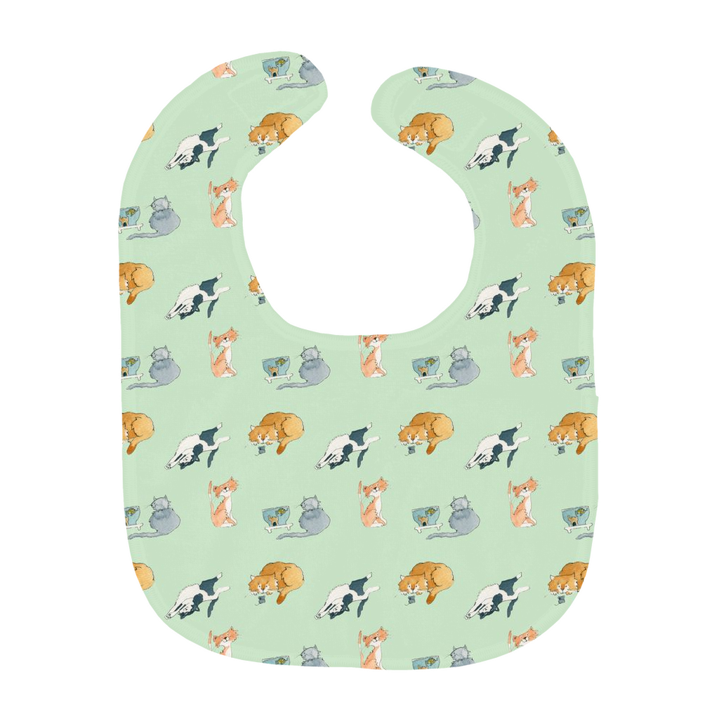 Cats Pattern Baby Bib (Green)