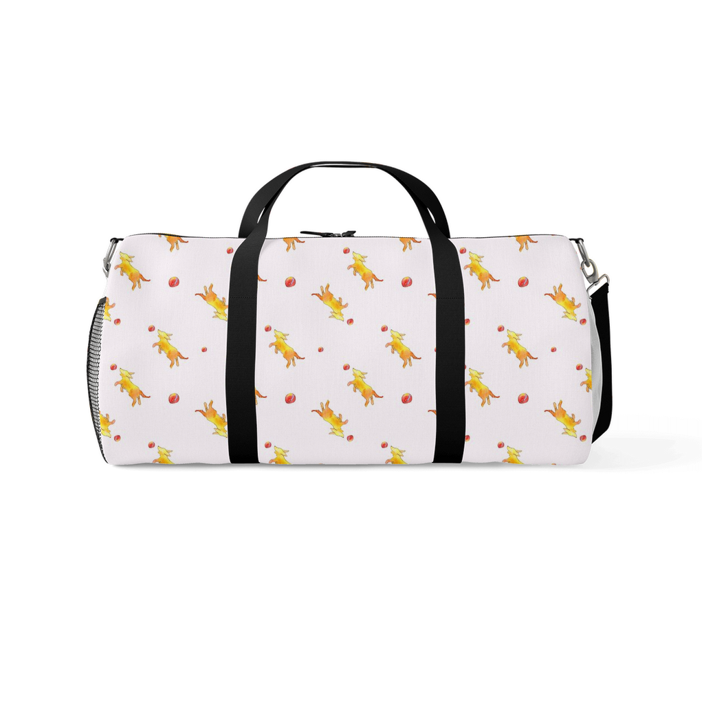 Playful Puppy Pattern Duffle Bag (Pink)