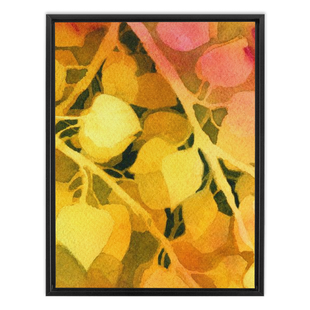 Golden Aspen Framed Traditional Stretched Canvas