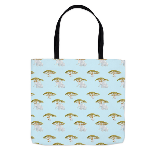 Elephant and Trees Pattern Tote Bag (Blue)