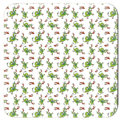 Fire Breathing Dragon Pattern Coasters