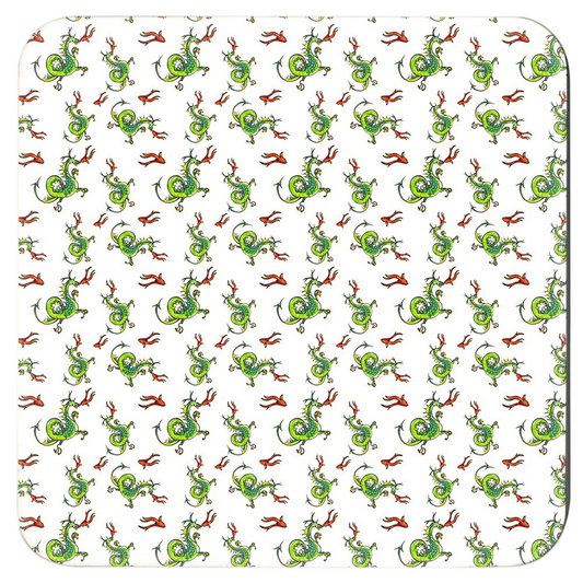 Fire Breathing Dragon Pattern Coasters