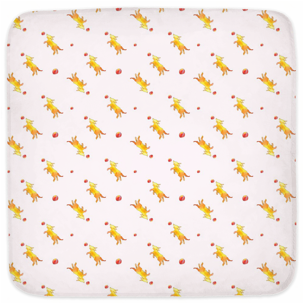 Playful Puppy Pattern Hooded Baby Towel (Pink)