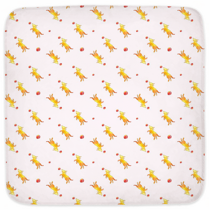 Playful Puppy Pattern Hooded Baby Towel (Pink)