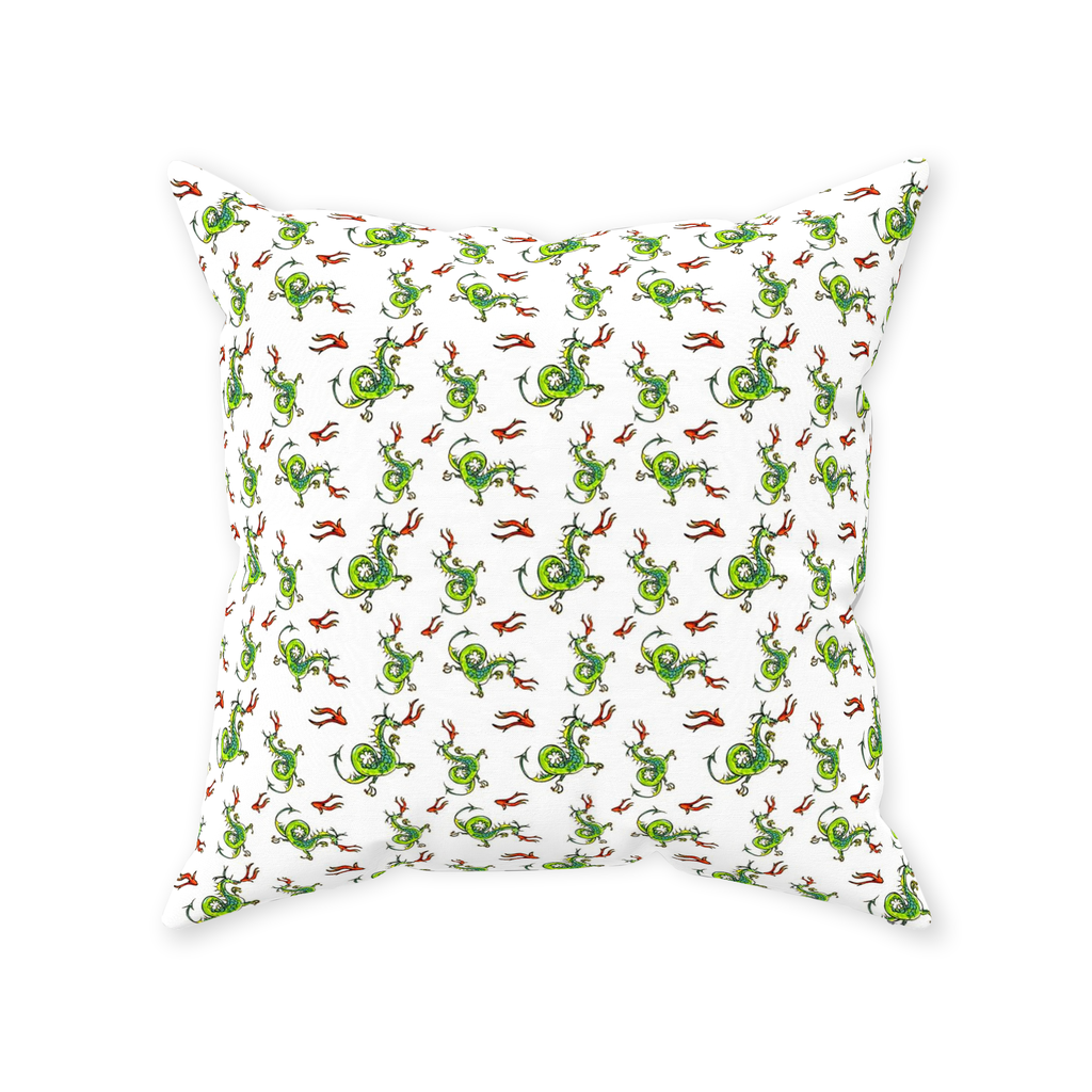 Fire Breathing Dragon  Pattern Throw Pillow