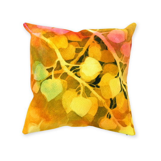 Golden Aspen Throw Pillow