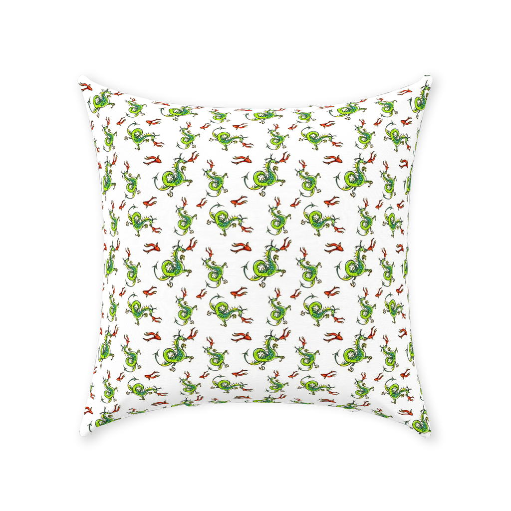 Fire Breathing Dragon  Pattern Throw Pillow