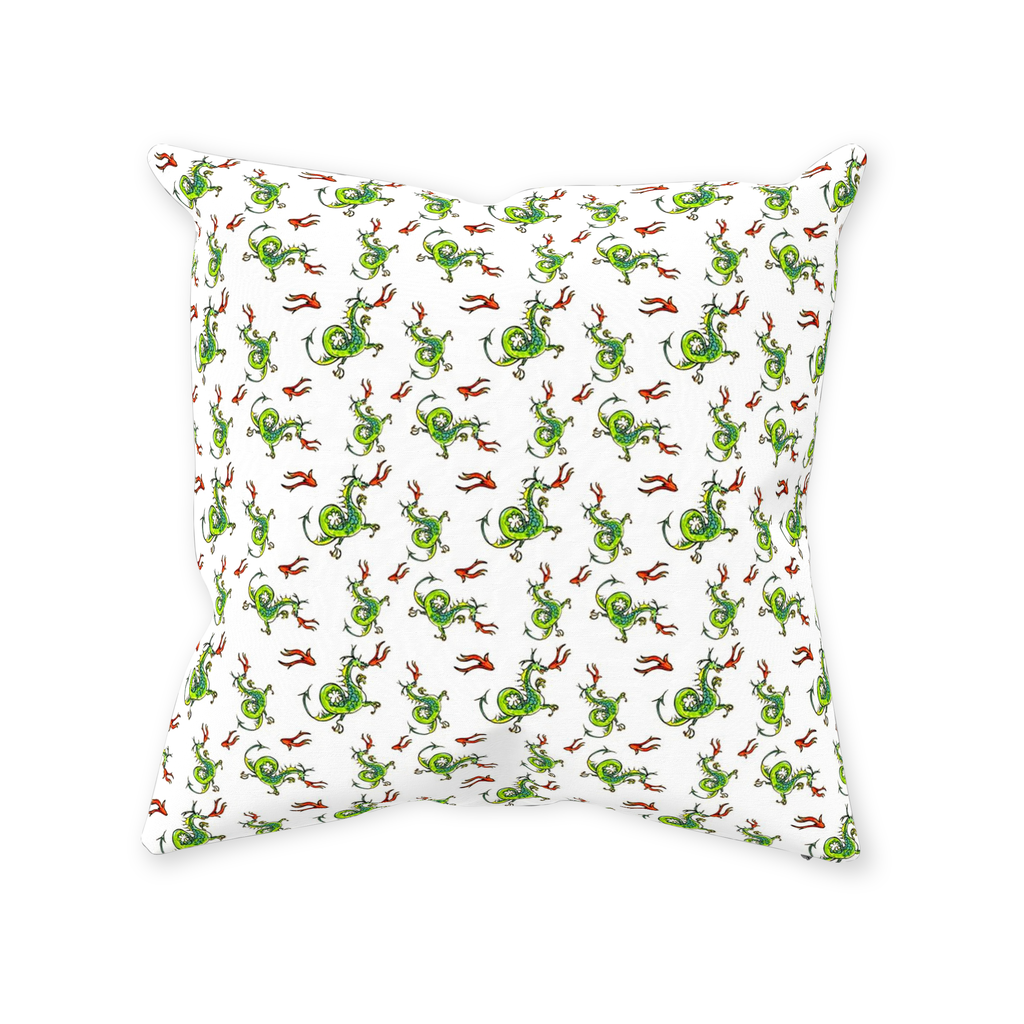 Fire Breathing Dragon  Pattern Throw Pillow