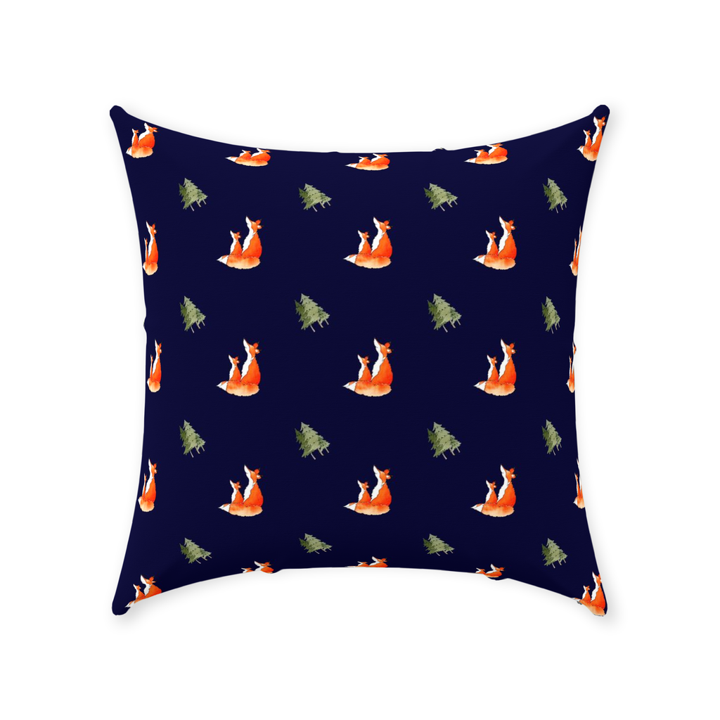 Fox and Trees Pattern (Dark blue)