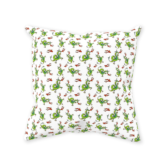 Fire Breathing Dragon  Pattern Throw Pillow