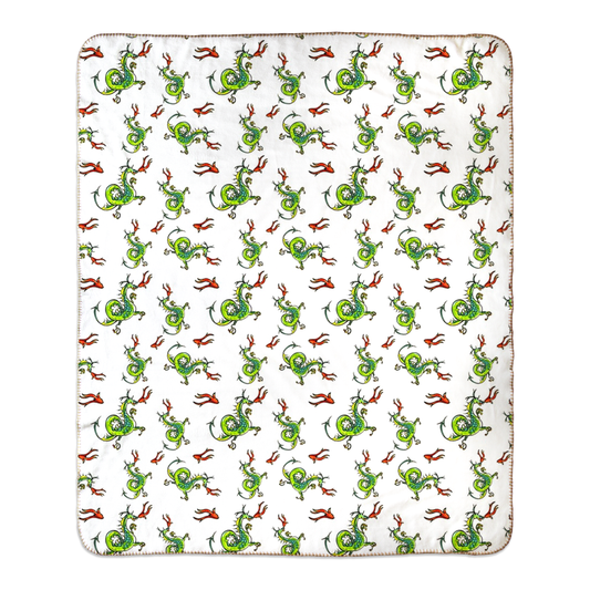 Fire Breathing Dragon Pattern Sherpa Blanket